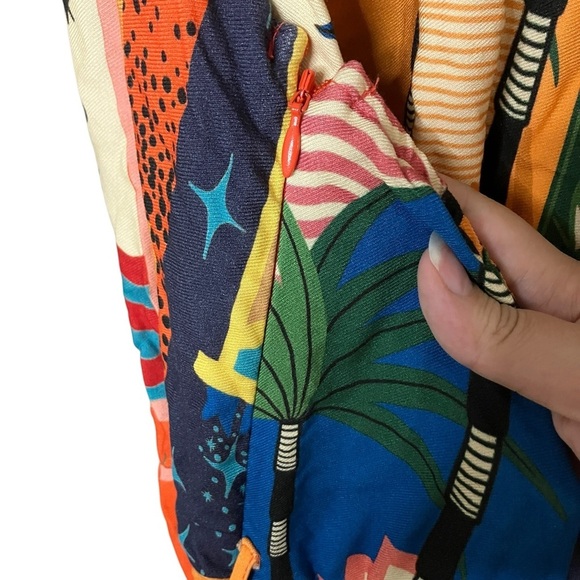 Farm Rio Anthropologie Halter Jumpsuit Wide Leg Bohemian Southwestern Print L - Picture 6 of 11